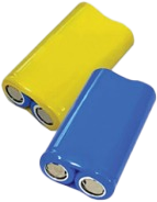 Batteries with a shrink film wrap