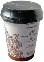 Coffee cup with a shrink-sealed lid